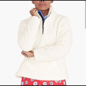 J. Crew Factory Cream Fleece Pullover Sweater